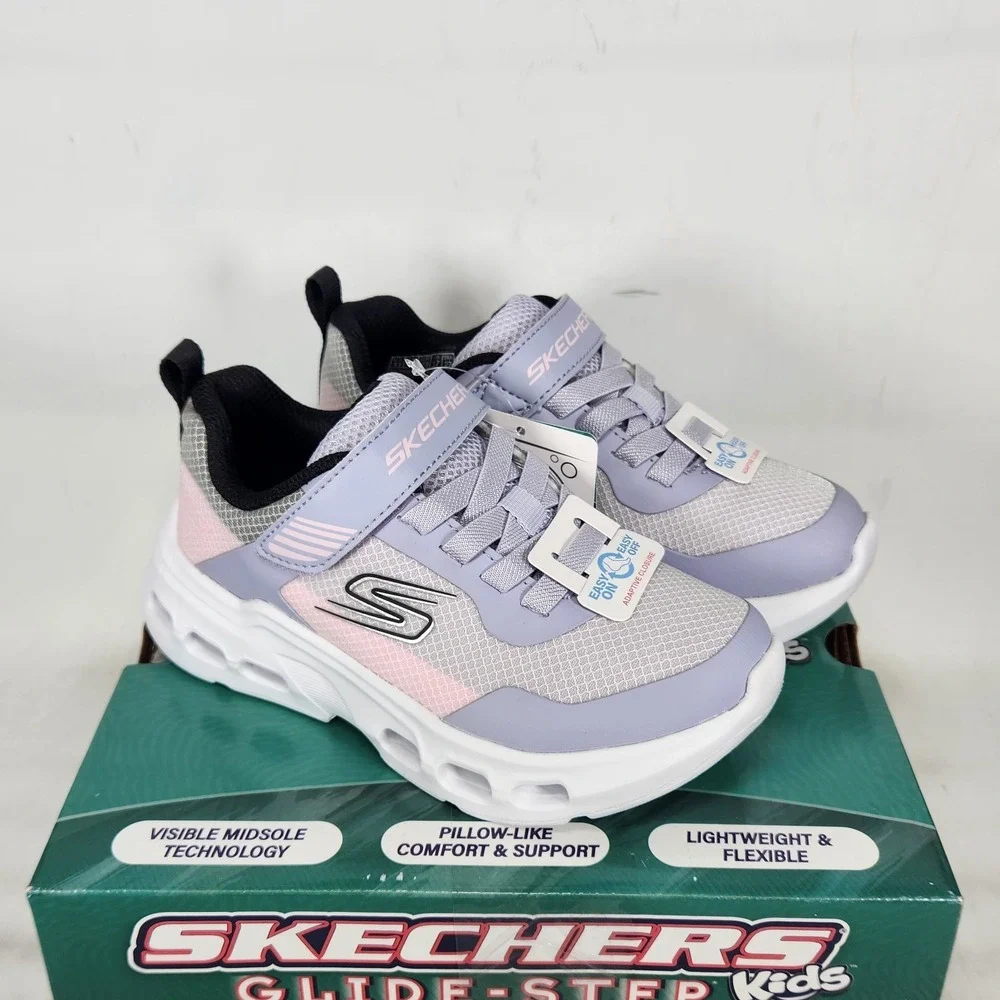 Skechers Glide-Step Drift Kids Size 11 Lavender Multi Mesh Athletic Sneakers